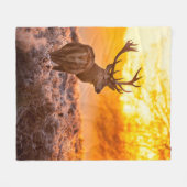 Red Deer in Morning Sun. herten, dieren, wilde die Fleece Deken (Voorkant (Horizontaal))