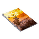 Red Deer in Morning Sun. herten, dieren, wilde die Notitieboek (Rechterzijde)