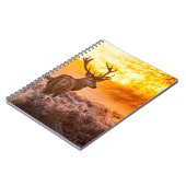 Red Deer in Morning Sun. herten, dieren, wilde die Notitieboek (Linkerzijde)