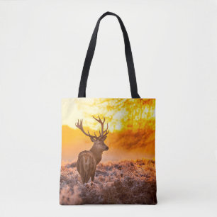 Red Deer in Morning Sun. herten, dieren, wilde die Tote Bag