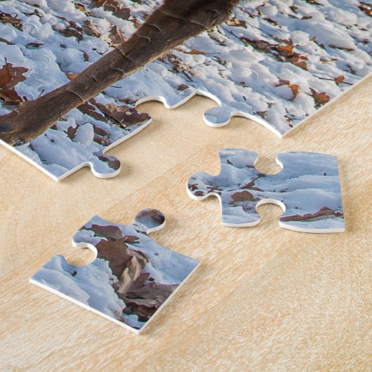Red Deer in sneeuw Legpuzzel (Zijkant)