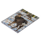 Red Deer in sneeuw Notitieboek (Linkerzijde)