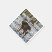 Red Deer in sneeuw Servet (Hoek)