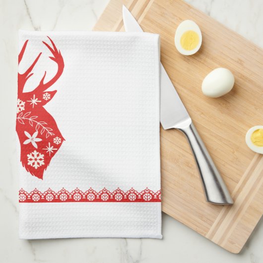 Red Deer Kersthanddoek Theedoek (Quarter Fold)