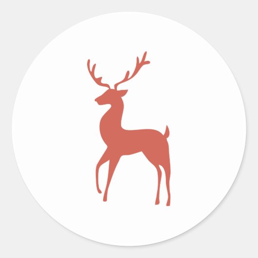 Red Deer op White Classic Round Sticker (Voorkant)