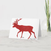 Red Deer Silhouette Birthday Card Kaart (Achterkant)
