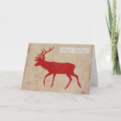 Red Deer Silhouette Birthday Card Kaart (Voorkant)