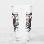 Red Deer Stag in Sneeuw Glas (Rechts)