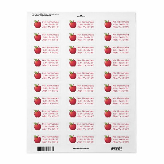 Red Delicious Apple Etiket (Full Sheet)