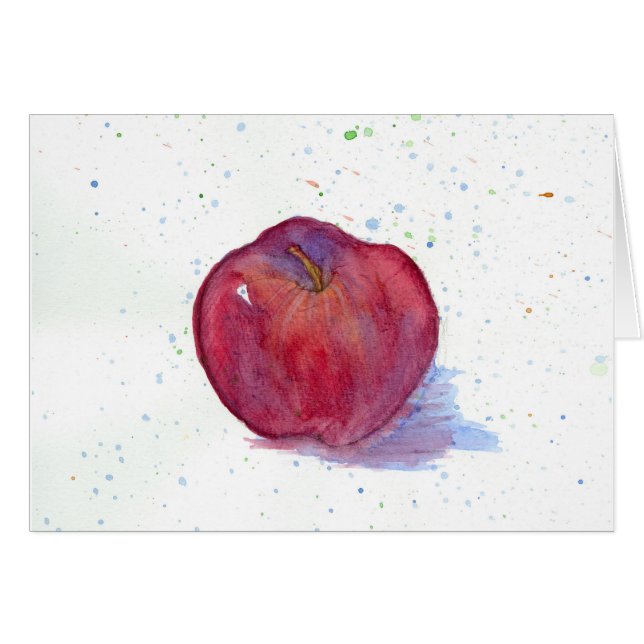 Red Delicious Apple Fruit Waterverf Art Blank (Voorkant Horizontaal)