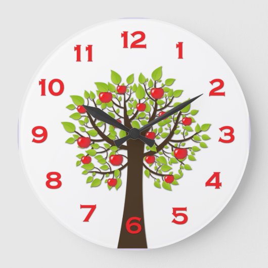 Red Delicious Apple Tree Wall Clock Grote Klok (Voorkant)