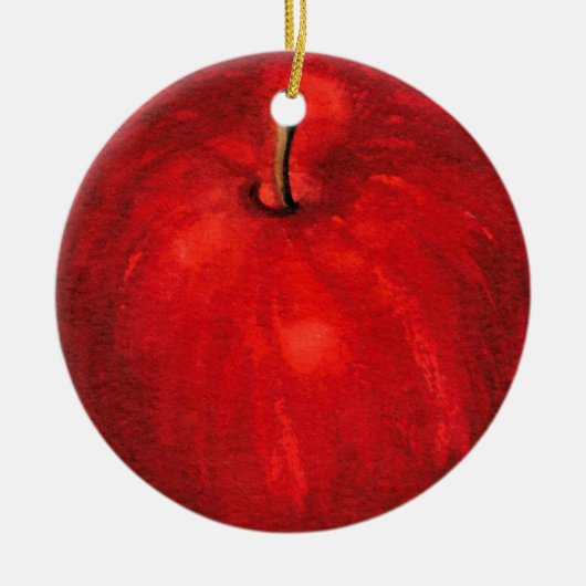 'Red Delicious Waterverf Apple Keramisch Ornament (Voorkant)