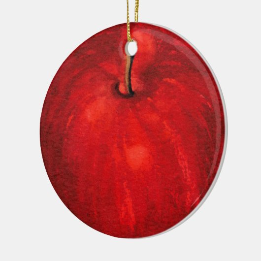 'Red Delicious Waterverf Apple Keramisch Ornament (Links)