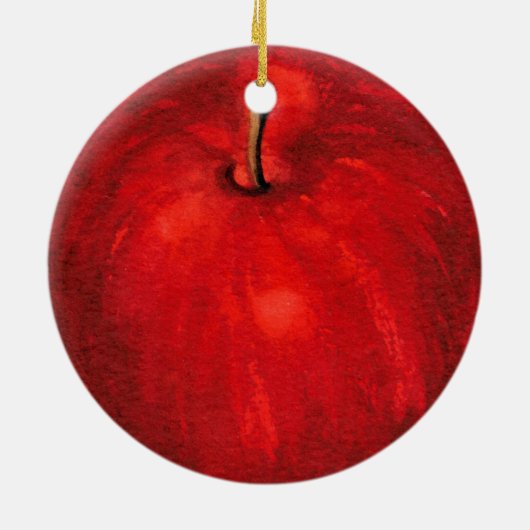 'Red Delicious Waterverf Apple Keramisch Ornament (Achterkant)