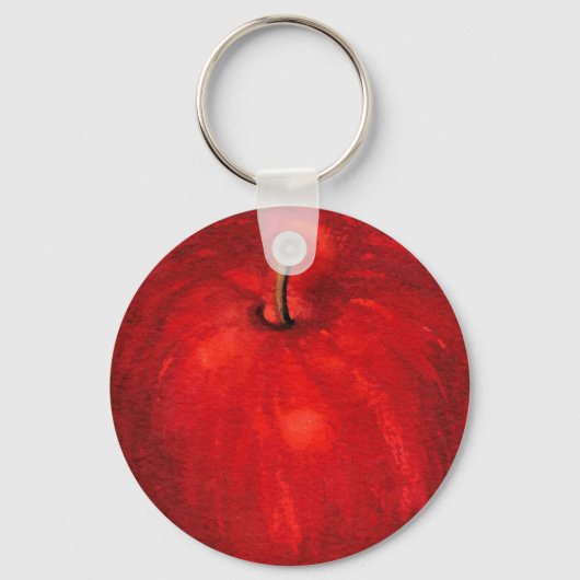 'Red Delicious Waterverf Apple Sleutelhanger (Achterkant)
