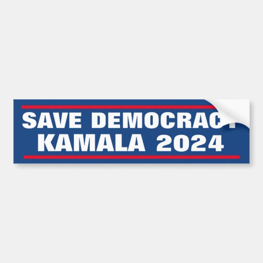 RED DEMOCRATIE KAMALA 2024 BUMPERSTICKER (Voorkant)