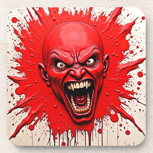 Red Demon Fury Art Bier Onderzetter (Voorkant)