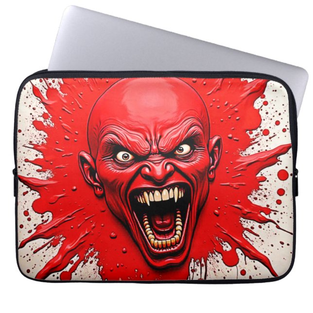 Red Demon Fury Art Laptop Sleeve (Voorkant)