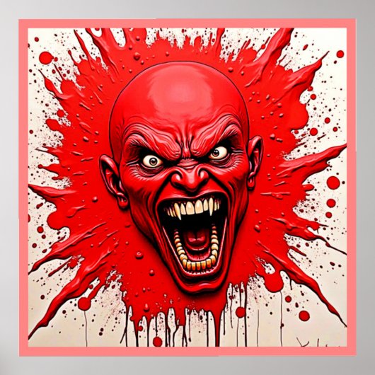 Red Demon Fury Art Poster (Voorkant)