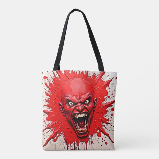 Red Demon Fury Art Tote Bag (Achterkant)