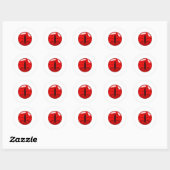 Red Demonic Cat Eye Ronde Sticker (Vel)