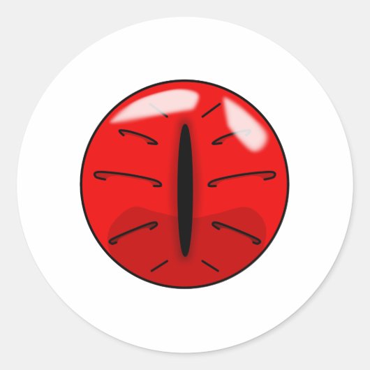 Red Demonic Cat Eye Ronde Sticker (Voorkant)