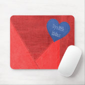 Red Denim Heart met Citaat Muismat (Met muis)