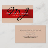 Red Desert Zand Manager Monogram Visitekaartje (Voorkant / Achterkant)