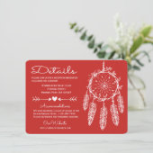 Red Details Drocatcher Native American Wedding Kaart (Staand voorkant)