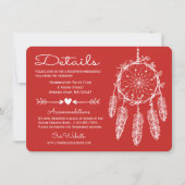 Red Details Drocatcher Native American Wedding Kaart (Voorkant)