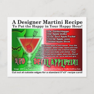 Red Devil Apple Martini Halloween Recept Briefkaar Briefkaart
