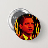 Red Devil Barack Obama The Anti-Christus Ronde Button 5,7 Cm (Voorkant /achterkant)