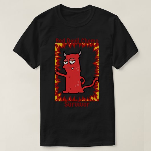 Red Devil Chemo Survivor Sticker.png T-shirt (Design voorkant)