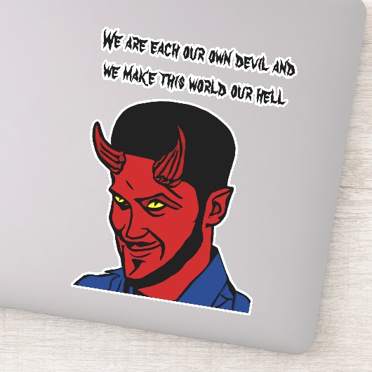 Red Devil Demon Man Lucifer Hell citeert Art Sticker (Detail)