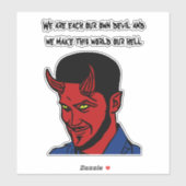 Red Devil Demon Man Lucifer Hell citeert Art Sticker (Vel)