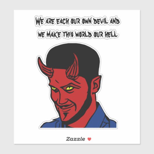 Red Devil Demon Man Lucifer Hell citeert Art Sticker (Vel)