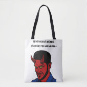 Red Devil Demon Man Lucifer Hell citeert Art Tote Bag (Voorkant)