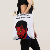 Red Devil Demon Man Lucifer Hell citeert Art Tote Bag (Dichtbij)