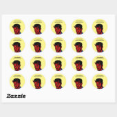 Red Devil Demon Man Lucifer Horror Gothic Art Ronde Sticker (Vel)