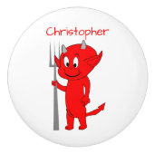 Red Devil Design Personalised Keramische Knop (Voorkant)