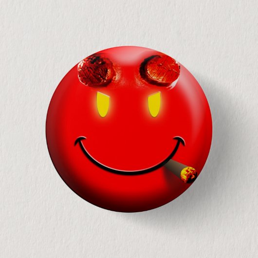 Red Devil Face - knop Ronde Button 3,2 Cm (Voorkant)