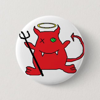 Red Devil (met de kroon van Angel) Ronde Button 5,7 Cm