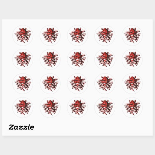 Red Devil Ronde Sticker (Vel)