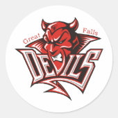 Red Devil Ronde Sticker (Voorkant)