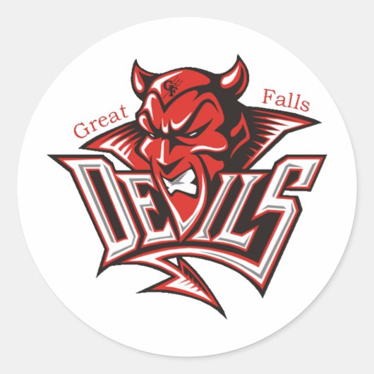 Red Devil Ronde Sticker (Voorkant)