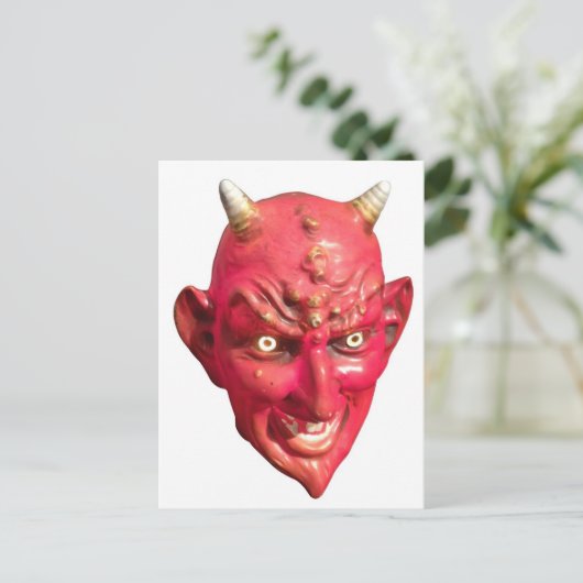 Red Devil Satan Demon Hell Horns Briefkaart (Staand voorkant)