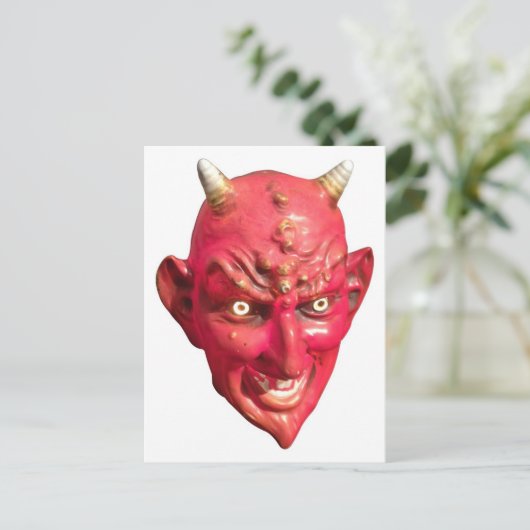 Red Devil Satan Demon Hell Horns Briefkaart (Staand voorkant)