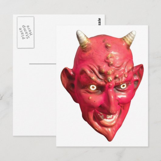 Red Devil Satan Demon Hell Horns Briefkaart (Voorkant / Achterkant)