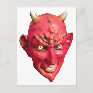 Red Devil Satan Demon Hell Horns Briefkaart