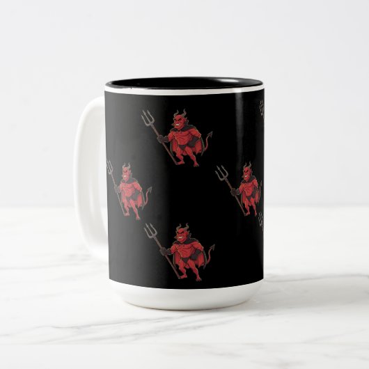 Red Devil Tweekleurige Koffiemok (Voorkant links)